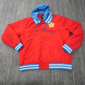 Cartoon Network Steven Universe Varsity Jacket Men Snap Close Hoodie Red XL